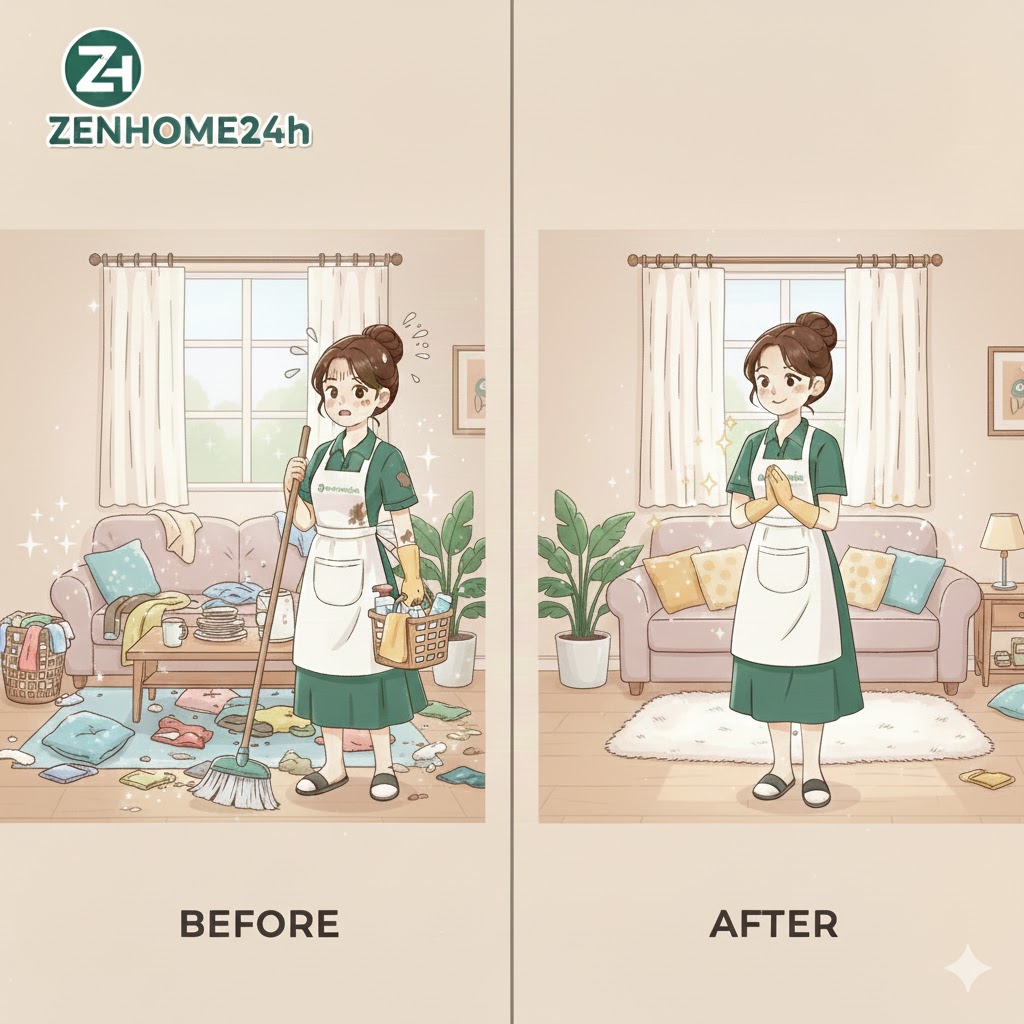 Dịch Vụ Dọn Nhà Theo Giờ ZenHome24h – Nhà Sạch, Tiết Kiệm Thời Gian